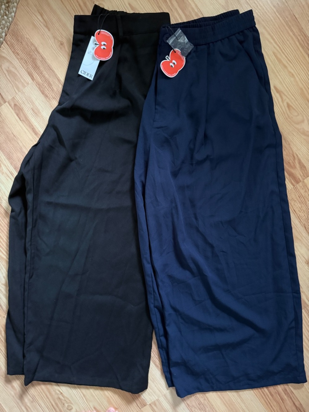 NWT Cider Elastic Waist Wide-Leg Pants Bundle of 2 Navy Blue & Black / Size 2XL